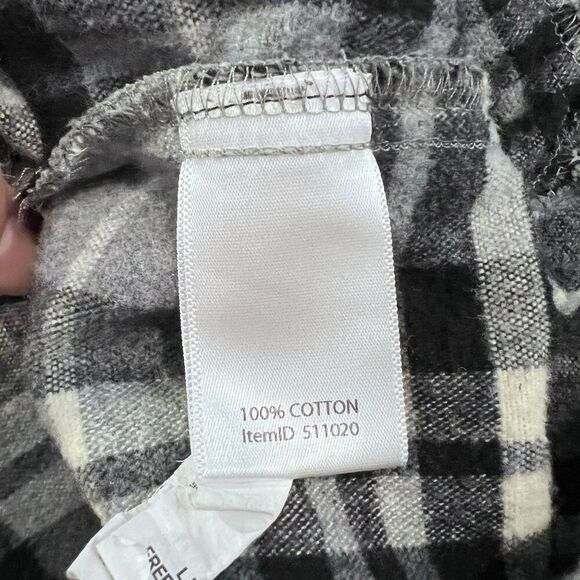 LL Bean Signature Size Medium Plaid Chamois Flannel Shirt Jacket Full Zip Soft - Picture 10 of 12